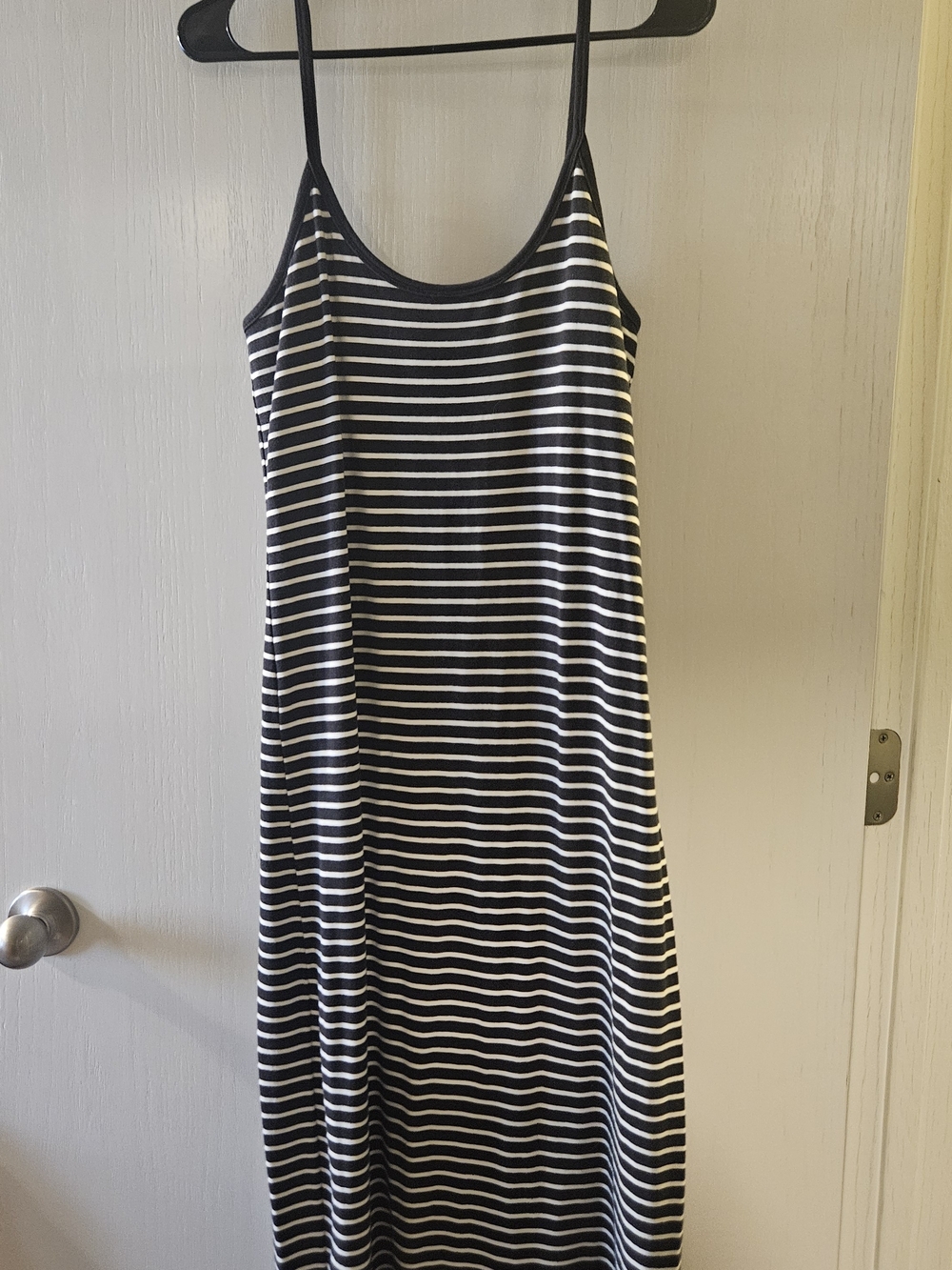 GAP Black and White Striped Mini Slip Dress